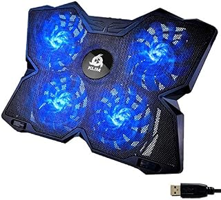 KLIM Wind - Podkładka chłodząca do laptopa - Nowa wersja - Wydajny proces chłodzenia - 4 wentylatory Notebook PC PS4 PS5, wentylowana podstawka pod laptopa - niebieski