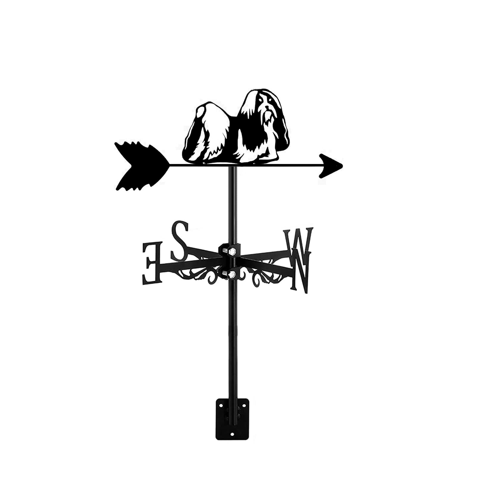 TAXXII Wind Vane Weathervane Dog Ornament Roof Mount, Direction Indicator Decoration Accessories for Farm, Yard, Cupola, Post, Barns, Sheds, Gardens,Dachshund/Chihuahua(Shih Tzu)