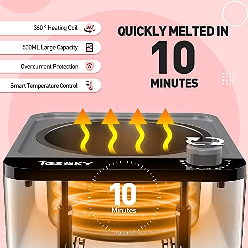 Waxing Kit Includes Wax Machine Wax Pot 5 Packs of Hard Wax Bean 20 Small Wooden Waxing Spatulas Professional Wax Kit for Men & Women Body Hair Removal Rapid