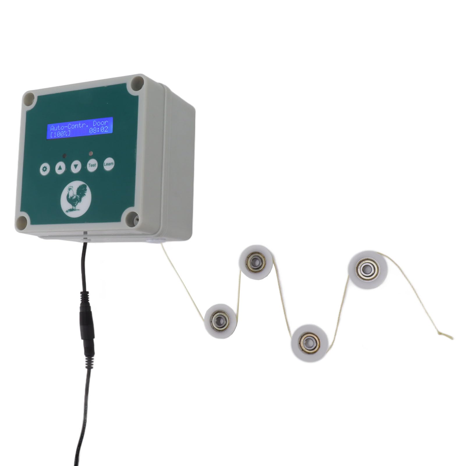 KIMISS Controlador Automático de Puerta de Gallinero IP44 Abridor de Jaula Control Remoto Actuador de Puerta de Gallinero Kit de Motor con Temporizador Sensor de Luz 100 a 240 V