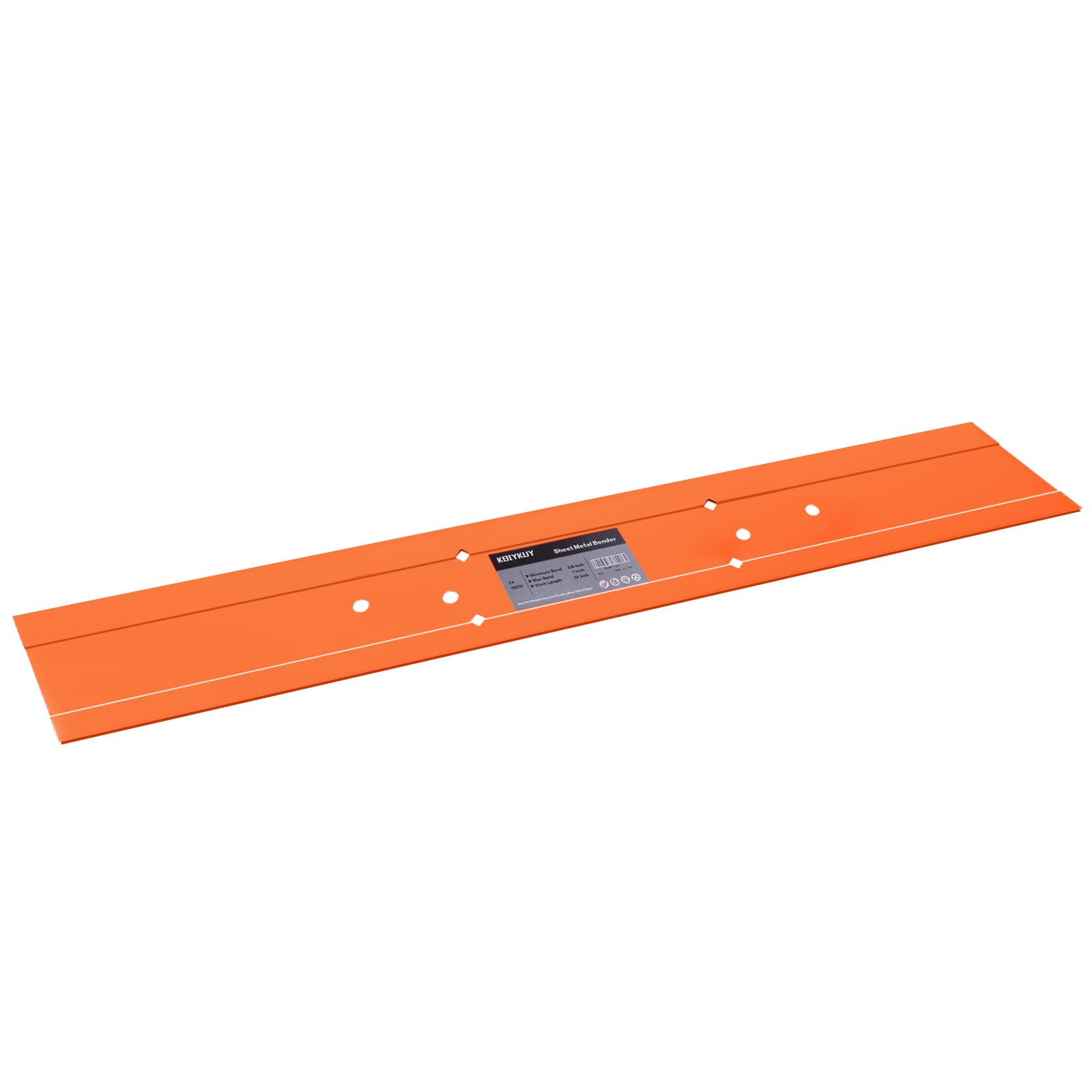 sheet metal bender folding tool, 24 inch hand seamer for hvac ductwork, roofing & metal panels, 3/8" & 1" fold depth, heavy duty steel brake with high-visibility orange finish