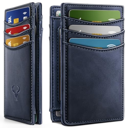 Image of BULLIANT Slim Wallet For Men 12Cards,Magnetic Flip Build-in Money Clip Airtag Compatible-RFID Blocking
