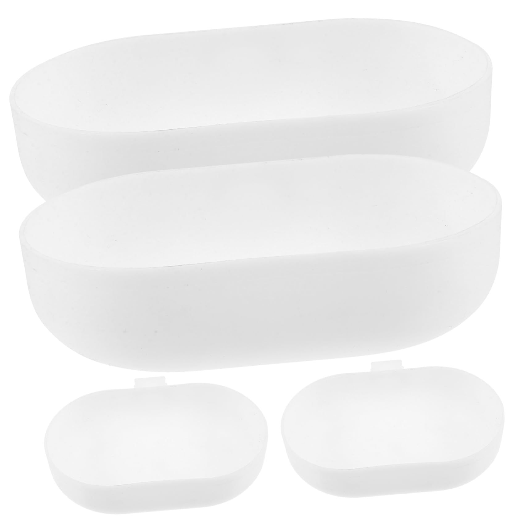 POPETPOP 5 Set Bagno per Uccelli Accessori Pappagalli Accessori per Pappagalli Pratica Vasca da Bagno A Pappagallo Vasca da Bagno A Gabbia per Pappagalli Plastica Bianca 5 Pezzi * 5