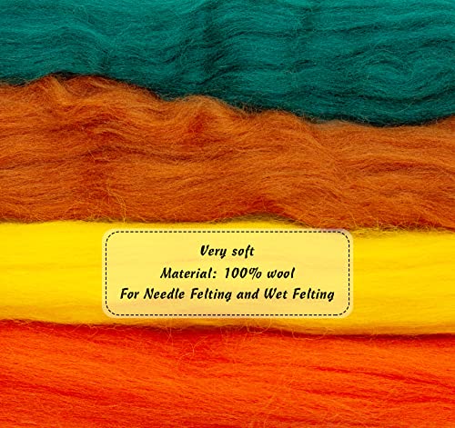 Image of Lemonfilter 20 Colors Wool Roving 10g per, 7.05oz Total Needle FeltingWool DIY Craft (Pack of 2)