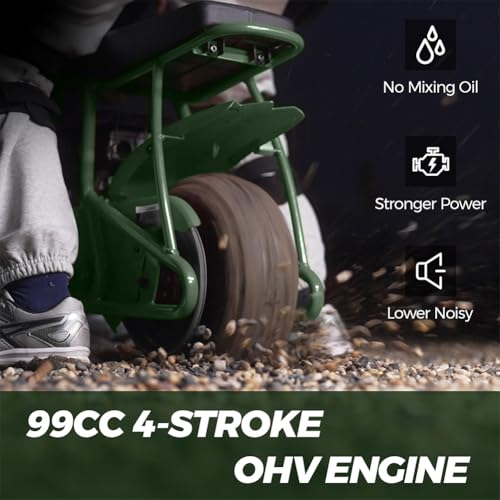 Image of FRP GMB100 Mini Dirt Bike 99CC Gas Powered - 4-Stroke Engine Trail Mini Bike for Youth & Adults, Off-Road Adventure Bike Up to 28 MPH, 220 LBS Capacity, Green