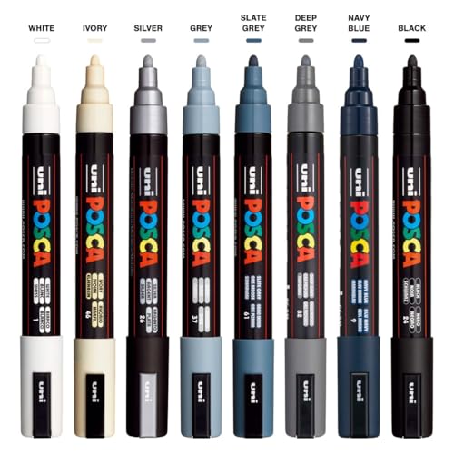 Image of Posca PC-5M Marker | 1.8-2.5 mm Bullet Shaped Tip (Mono Tone, Pack of 8)