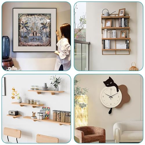 Image of EEEKit 3 Pairs French Cleat Picture Hangers, 4 Inch Aluminum Z Bar Mounting Kit, Interlocking Z Clips Wall Brackets for Hanging Mirrors, Artwork, Panels, Frames, Shelves with Screws and Level Tool