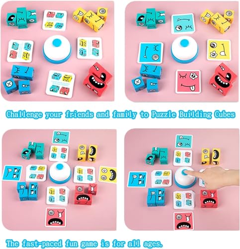 Image of SHINETOY 3D Magic Cube Puzzle with 24 Magnets | Infinity Cube Fidget Toy Transforms into 70+ Magnetic Shape Shifting | Stress Relief Brain Teaser Best Gift for Kids & Adults (Emoji Cube with Bell)