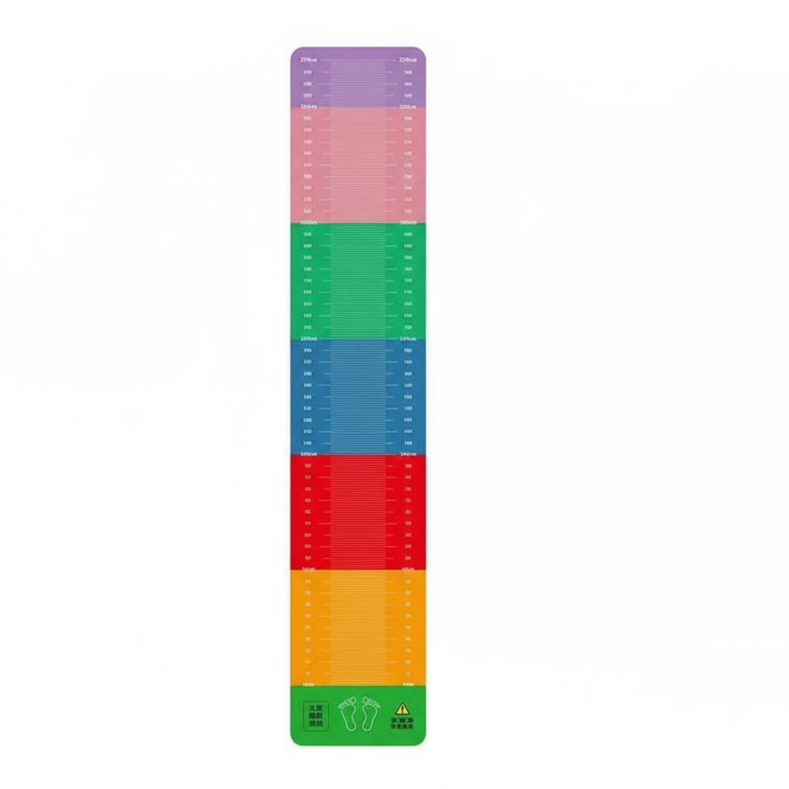 KiBcslic Standing Long Jump Mat Non-slip Jump Measurement Mat Shock Absorption Jump Rope Mat,Double-Sided Portable Broad Jumps Mats for Students, Athletes, Outdoor, Home,Gym, Rainbow, 300X50CM