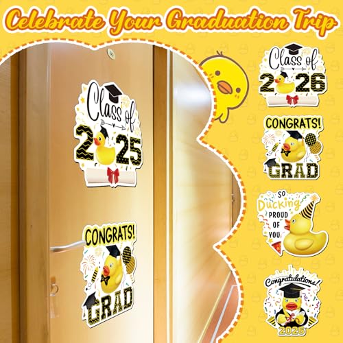 Hoteam 4 imanes decorativos grandes pato graduación miniatura 6