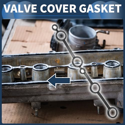 Image of Spark Plug Tube Gasket, Valve Cover Gasket, Cylinder Head Valve Seal Gasket No.1327170F00 for Nissan 240SX 1995-1998 for Nissan Frontier 1998 Black, Rocker Cover Gasket 1 Pc