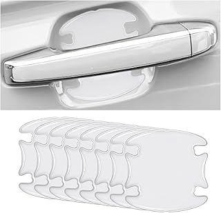 Car Door Handle Scratch Protector, Clear Traceless Car Door Cup Handle Sticker Decal, Car Door Bowl Protector, Car Door Paint Protection Film for Most Models (8PCS)
