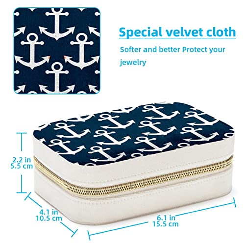 Boîte de rangement pour femmes portable avec ancre pour boucles d'oreilles et bagues - 5