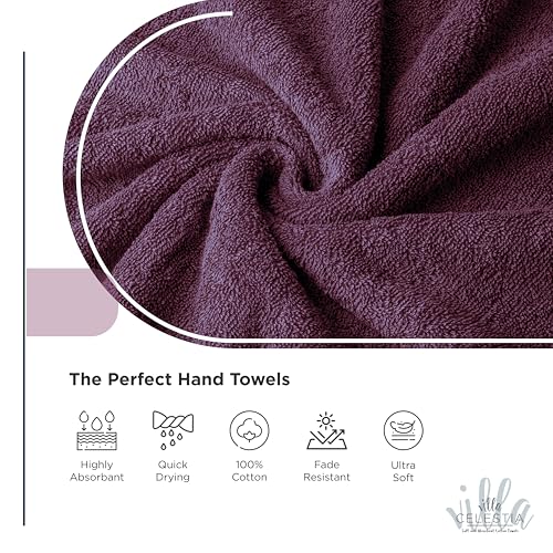 Image of 12-Piece 100% Cotton Towel Set, 4 Bath Towels, 4 Hand Towels, 4 Wash Cloth, Quick-Dry, Burgandy