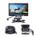 Camecho Vehicle Backup Camera 7" TFT Monitor,18 IR Night Vision Rear View Camera Without Gride Line IP 68 Waterproof, 4 Pins Aviation Extension Cable For 33FT Length RVs, Bus, Trailer,Truck