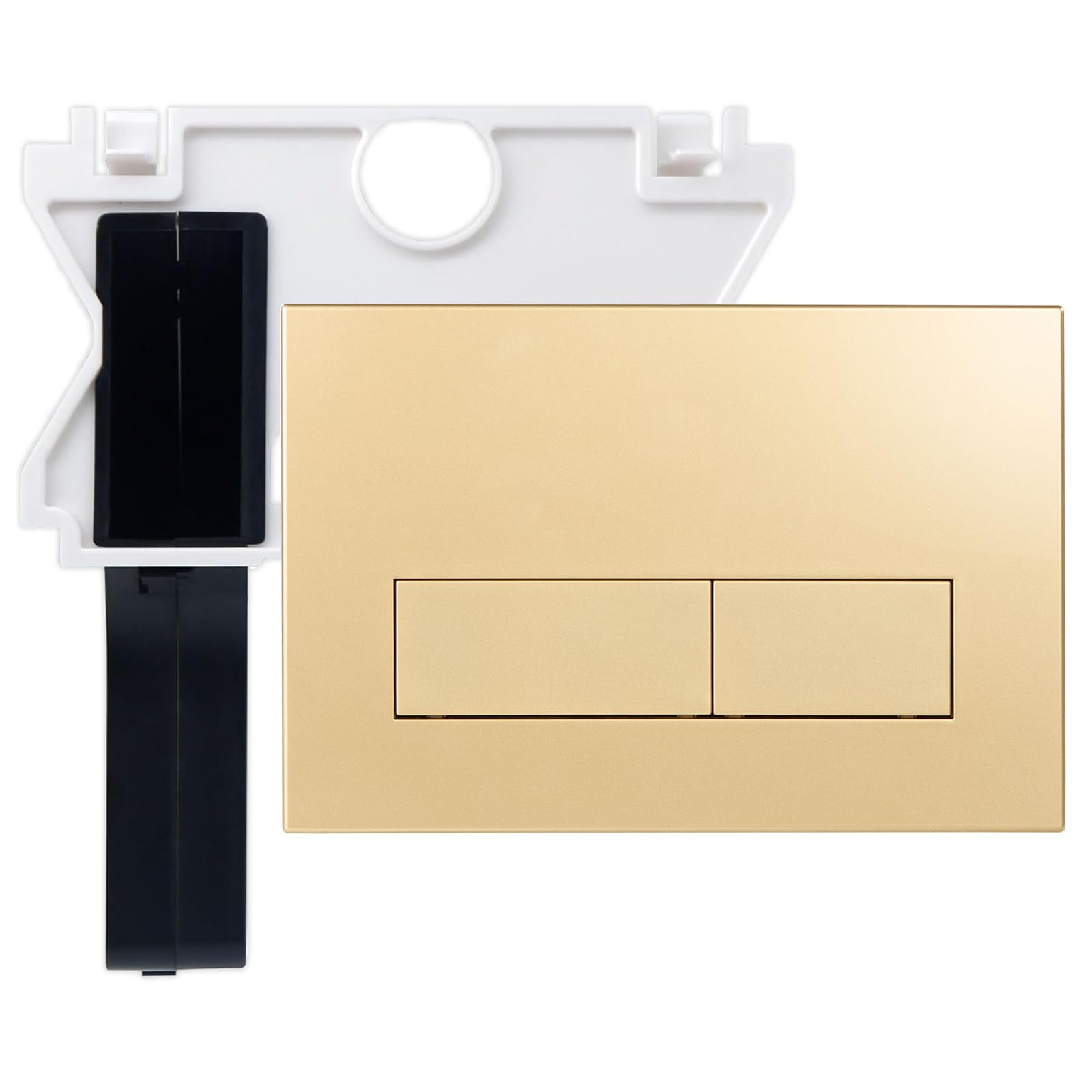 Placca di Comando WC con Scivolo per pastiglie pulitrici Compatibile con Geberit Sigma, UP300 e UP320, Piastra Doppio Scarico,246×164 mm(Oro Opaco)