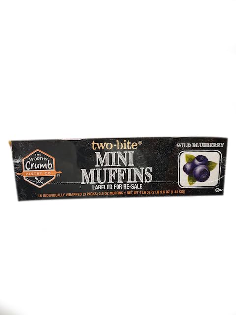 The Worthy Crumb Mini Muffins, Blueberry, 2.6 oz, 16 ct