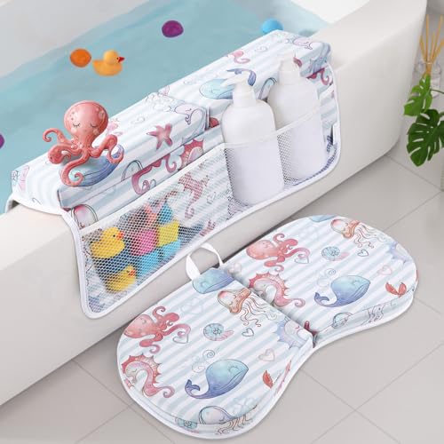 Bath Kneeler and Elbow Rest Pad Set, Jellyfish Design