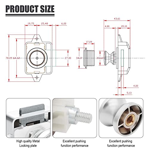 Opaltool 5PC Push Button Drawer Lock,15-18mm Keyless Push Button Door Lock for RV Boat Yacht Campervan Cupboard Door Cabinet - Image 3