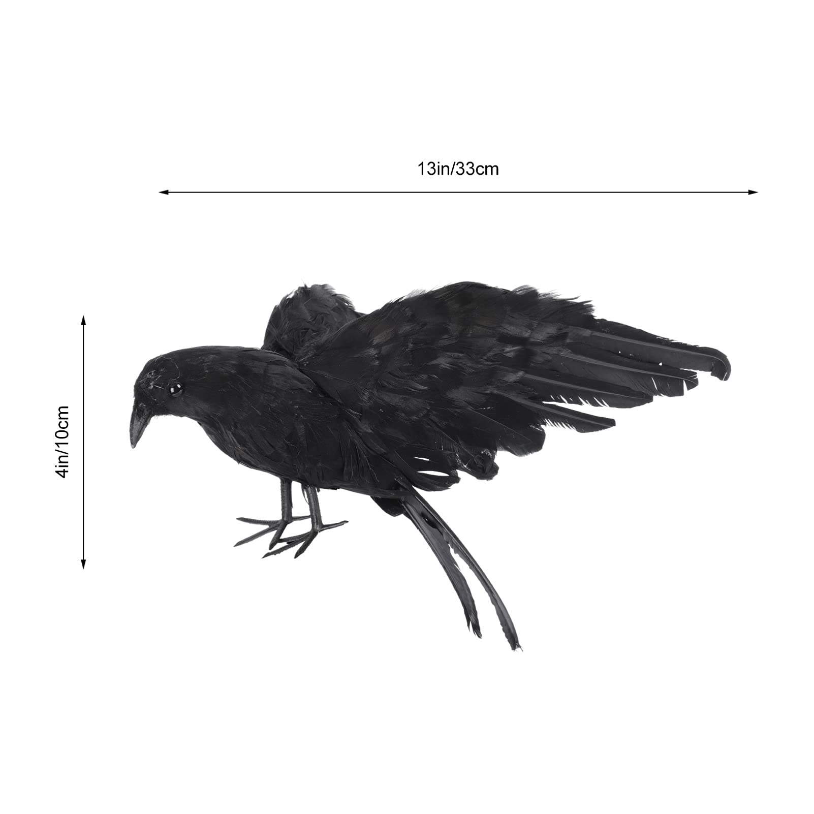VANZACK Realistic Black Crow Decor 3pcs Toy Crow Artificial Chic and Easy to Use Decorations