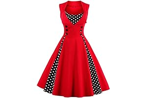 Women's Audrey Hepburn Vintage Style Rockabilly Swing Drag Dress