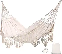 Rede de Descanso, Rede de Dormir Casal Reforçada, Ar Livre Rede em Algodão Confortável, 250 * 190mm