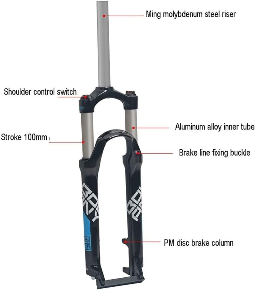 26/27.5 / 29Er VTT Tout en Alliage D'aluminium Mécanique Ressort De Suspension De La Suspension De La Fourche D'amortissement pour Accessoires De Vélo A,26inch