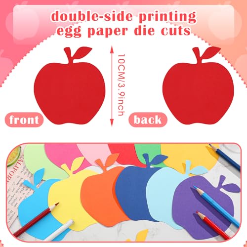 Image of Kisston 360 Pcs Apple Cutouts Paper 3.9 Inch Assorted Color Die Cuts for DIY Craft Projects School Classroom Bulletin Board Decor