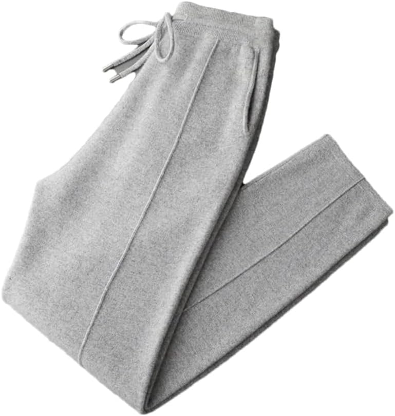 Men’S Cashmere Pencil Pants Business Casual Knit Elastic Waist Basics Trousers
