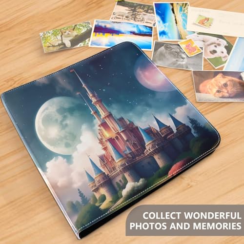 Álbum de fotos adhesivo bricolaje Scrapbook Álbum belleza luna castillo anillado 3 anillos libro de fotos 40 páginas 8x10 para memoria miniatura 5