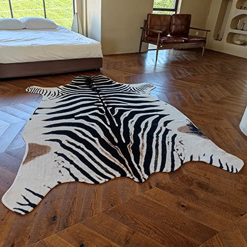 Rugoo ZEBRA PRINT RUG 1 Print Rug 6.4 Ft X 8.5 Ft Black And White Animal Print Rug Animal Printed Rug Cartoon Cute Area Rug Faux Fur Rug Animal Print Mat Carpet thumb #4
