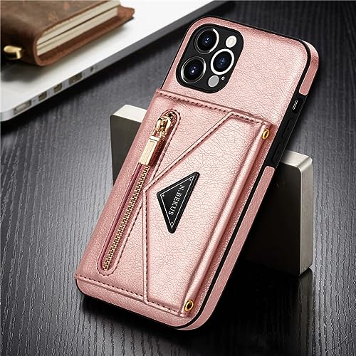 Étui en cuir pour Samsung S23 Ultra avec portefeuille et bandoulière amovible or rose