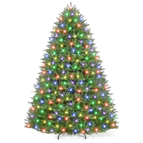 7.5FT Christmas Tree, Artificial Christmas Trees with 200 Lights, Prelit