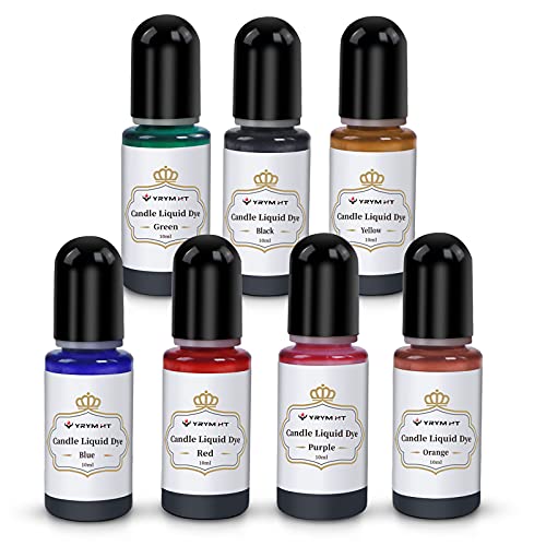 YRYM HT Candle Dye - 7 Colors Candle Making Liquid Dye ,Candle Color Dye Set for Candles Making（7 Bottle）