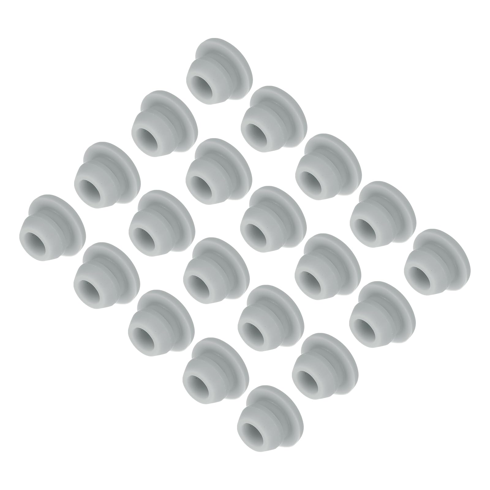 MECCANIXITY 20pcs Silicone Snap in Locking Hole Plugs,7mm/0.3 Inch Mounting Diameter Narrow Groove Width 2mm Panel Seal Cover Round for Kitchen Bulkheads Waterproof Sealing Plugs Grey