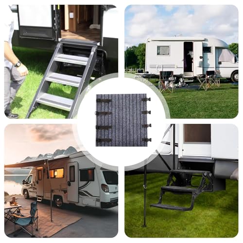 Rv ステップ マット,幅45センチのRv スタビライザーパッド | 耐久性のあるモーターホーム用アクセサリー キャンプやビーチ旅行に最適 [5]