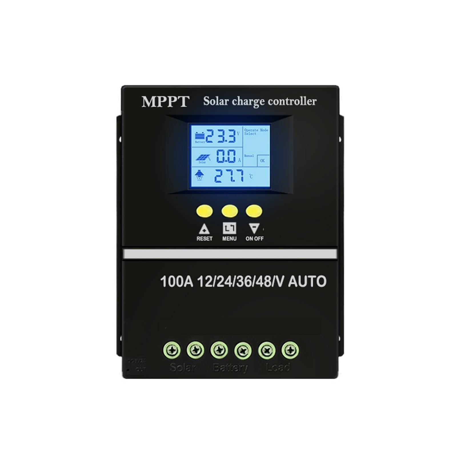Régulateur solaire 100A 12V-48V automatique pour batterie lithium et plomb-acide