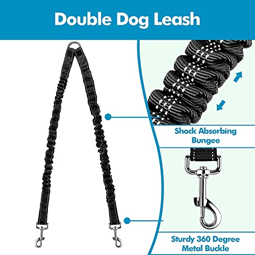 Miniatura 6 de Edipets, Correa Doble Para Perros, Extensible, Reflectante, Antitirones, 360 , Sin Enredos, Adiestramiento, Para Dos Perros, Pequeño, Mediano Y Grande