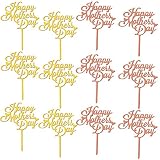 Rcanedny 12 Pieces Mother's Day Cake Topper Happy Mother's Day Cake Toppers Acrylic Cake Decoration