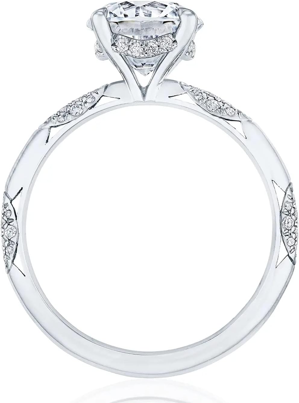 1.17 Carat Moissanite and Lab Grown Diamond Engagement Rings Platinum Plated Silver Diamond Rings for Women (D Color, VVS Clarity)