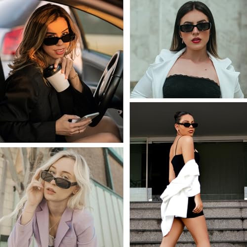 Rectangle Sunglasses Womens Trendy Fashion Stylish Y2k Narrow Retro Square Sunglasses for Women Men Cool Cute3