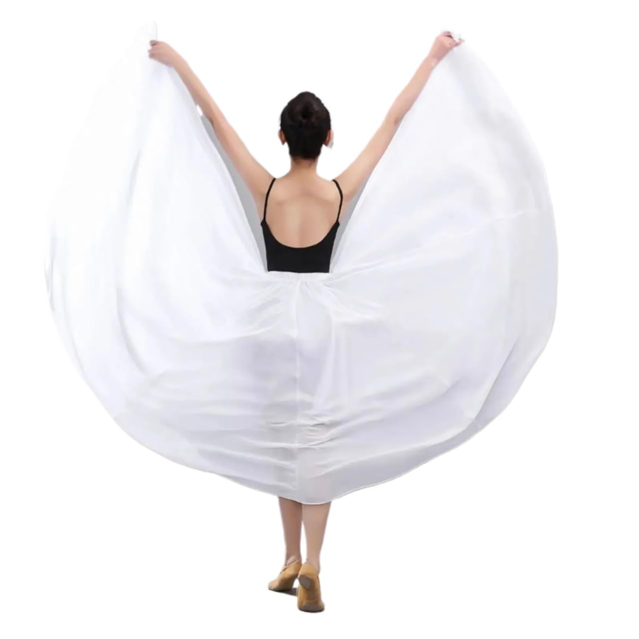 Falda de Gasa de 720 Grados para niña, Falda Larga de Ballet, Danza del Vientre, Gitana, Ropa de práctica para Bailarina, Falda de Baile Morada Lisa surtida