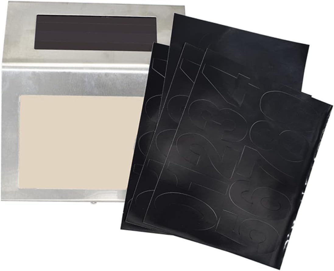 Lurrose 2pcs Led Solar Lighted Address Sign Stainless Steel Cover Easy Install Wall Lamp Outdoor House Numbers for Street