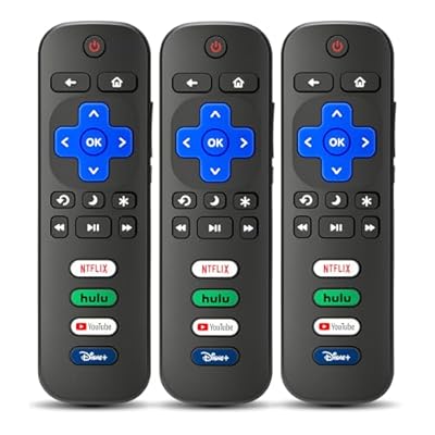 3-Pack Replacement Remote for Roku TV, Compatible with TCL/Onn/Hisense Roku TVs, No Setup Required, 1-Year Warranty