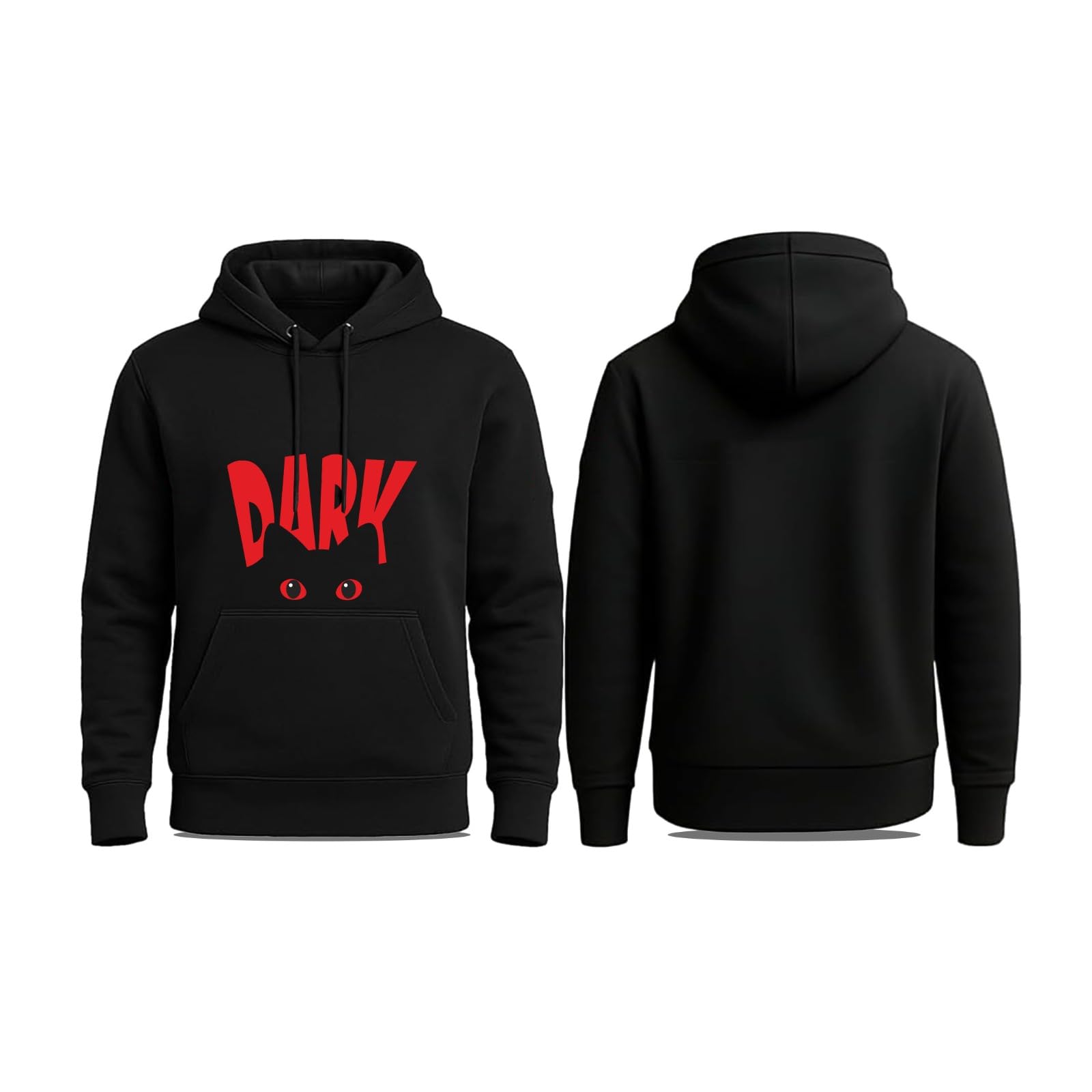 Black Graphic Hoodie for Men & Women | 100% Cotton Unisex Hooded Sweatshirt | Dark Print Casual Wear | Unisex-image-19