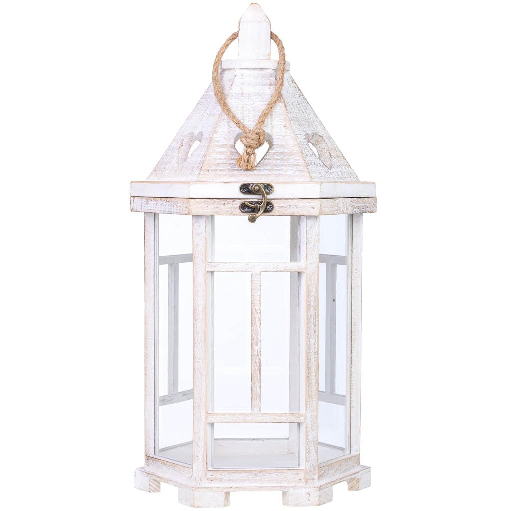 Farol portavelas de Madera 22x22x51h cm