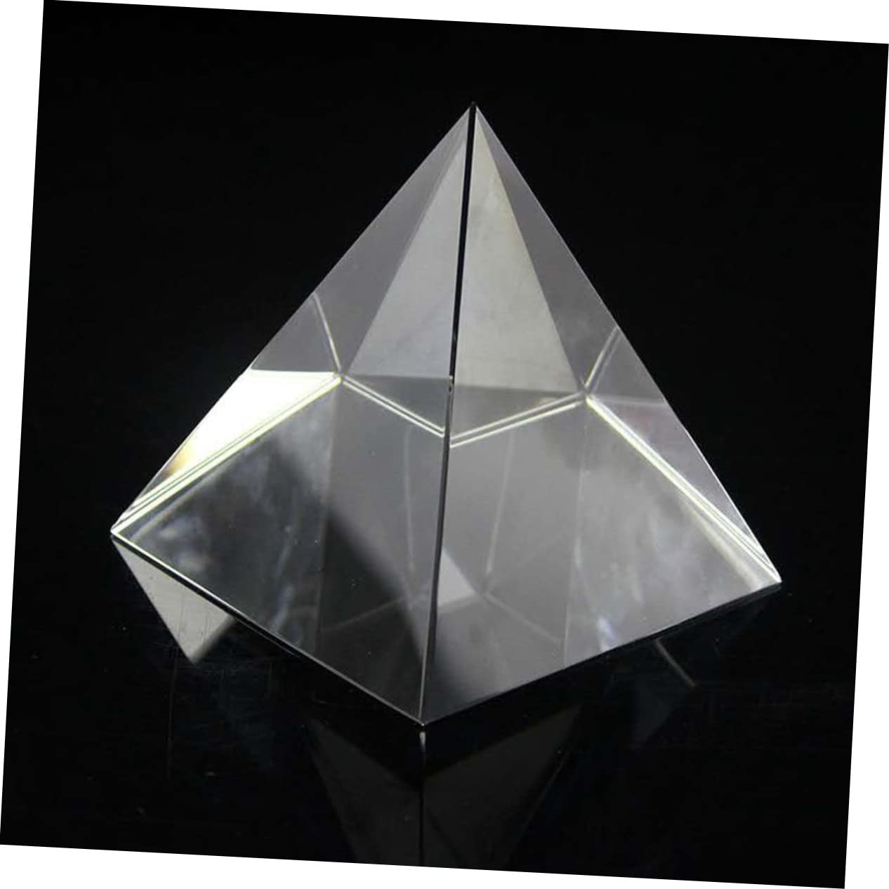 OHPHCALL 1pc Optical Glass Four Sides Pyramid Shape Prism Rainbow Prism Suncatcher Decorative Item