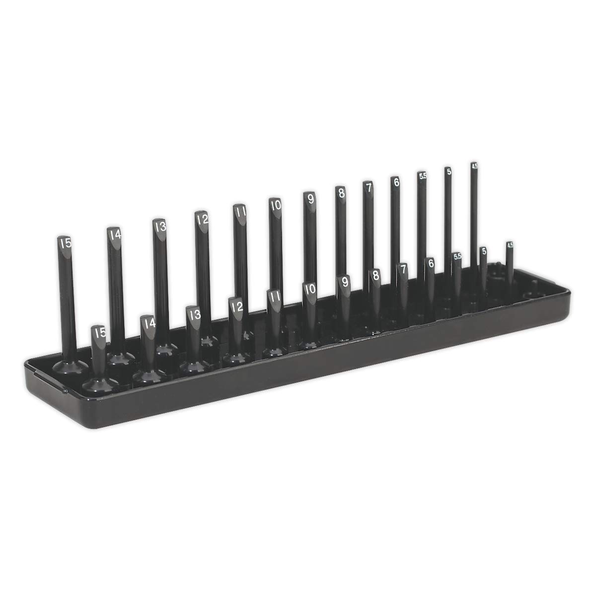 Sealey Socket Holder 1/4"" Square Drive 4-15mm Retaining Bar Socket Rails SH1414