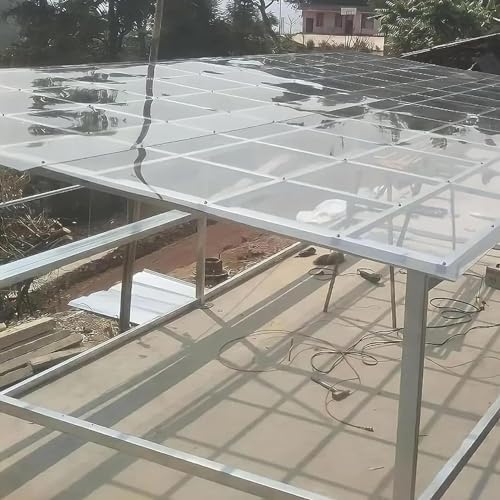 Polycarbonate Roofing Sheets for Greenhouses - Clear Shatterproof Acrylic Panels, 10 Pack Outdoor Canopy Roof Replacement, Durable Transparent Carport Covers