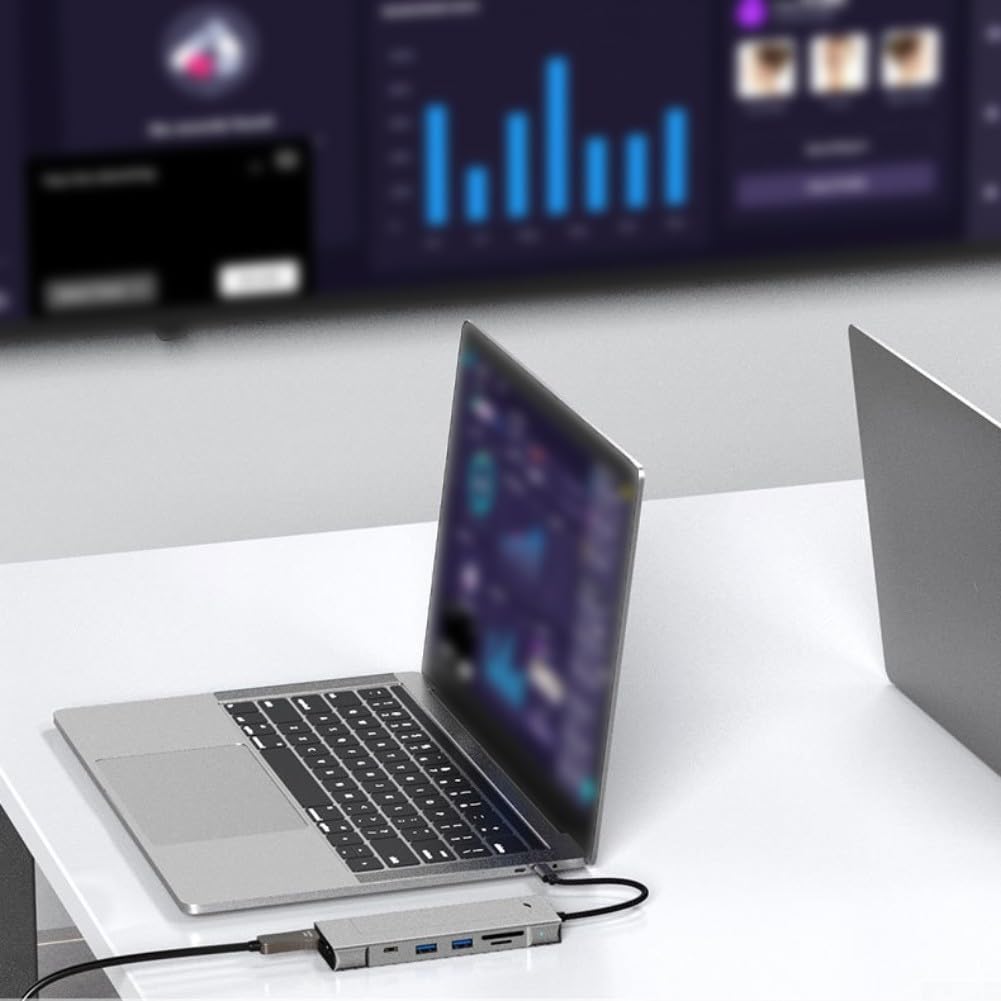 Hub USB C M.2 SSD Enclosure 10Gbps ad alta velocità trasferimento dati adattatore multiporta in alluminio con Ethernet per doppio display